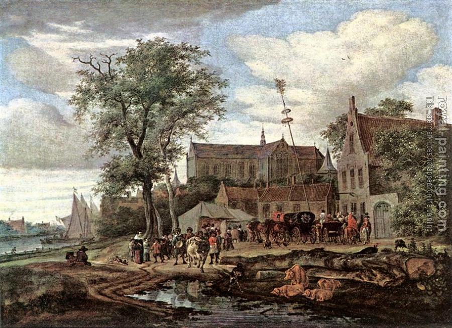 Salomon Van Ruysdael : Tavern with May Tree